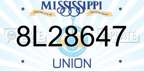 8L28647 Mississippi License Plate