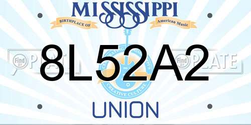8L52A2 Mississippi License Plate