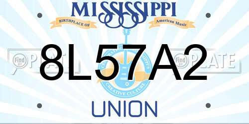 8L57A2 Mississippi License Plate