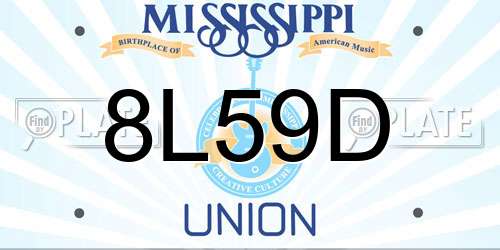 8L59D Mississippi License Plate