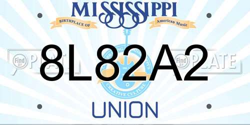 8L82A2 Mississippi License Plate