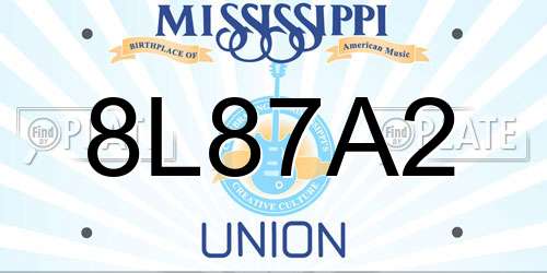 8L87A2 Mississippi License Plate
