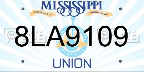 8LA9109 Mississippi License Plate