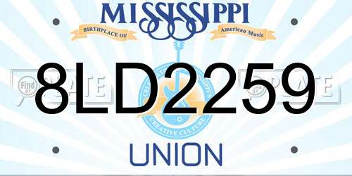 8LD2259 Mississippi License Plate