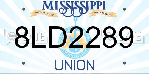 8LD2289 Mississippi License Plate
