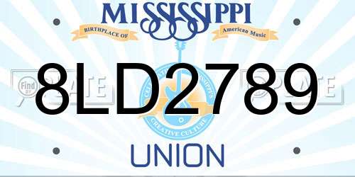 8LD2789 Mississippi License Plate