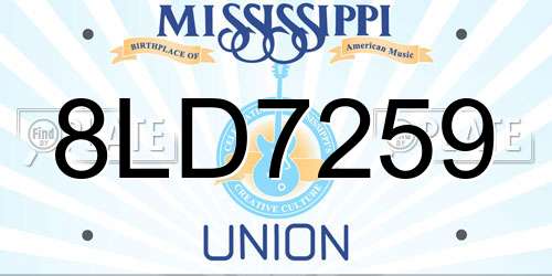8LD7259 Mississippi License Plate