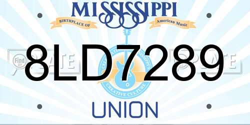 8LD7289 Mississippi License Plate