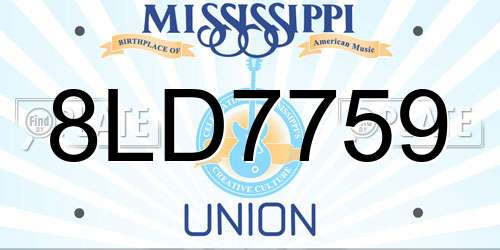 8LD7759 Mississippi License Plate