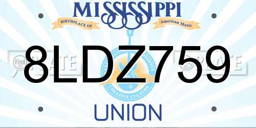 8LDZ759 Mississippi License Plate