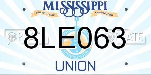 8LE063 Mississippi License Plate
