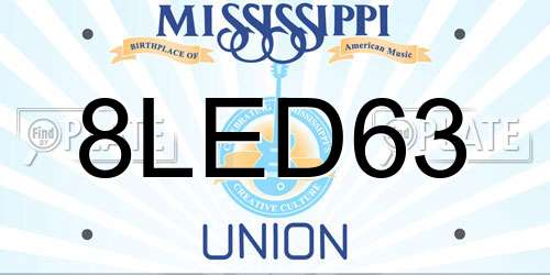 8LED63 Mississippi License Plate