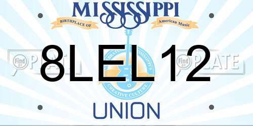 8LEL12 Mississippi License Plate