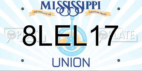 8LEL17 Mississippi License Plate