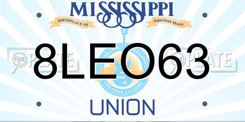 8LEO63 Mississippi License Plate