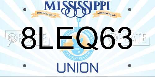 8LEQ63 Mississippi License Plate