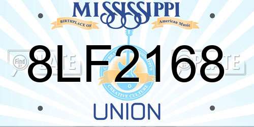 8LF2168 Mississippi License Plate