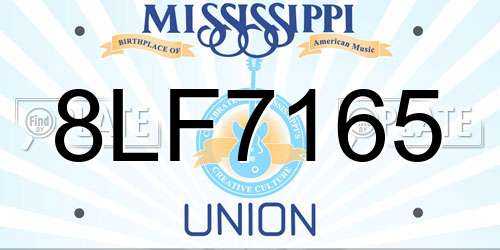 8LF7165 Mississippi License Plate