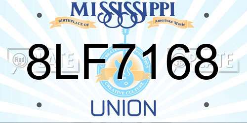 8LF7168 Mississippi License Plate