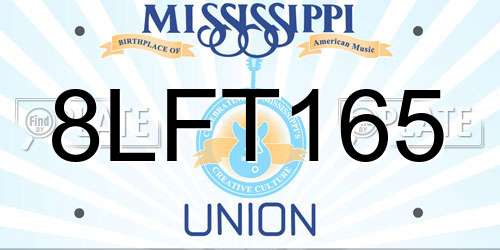 8LFT165 Mississippi License Plate