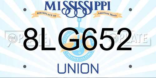 8LG652 Mississippi License Plate