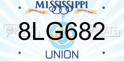 8LG682 Mississippi License Plate