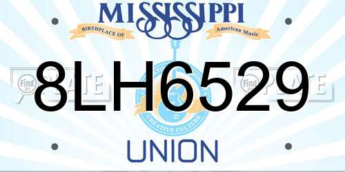 8LH6529 Mississippi License Plate