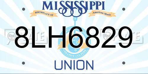 8LH6829 Mississippi License Plate