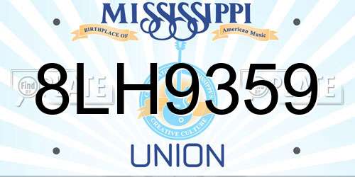 8LH9359 Mississippi License Plate