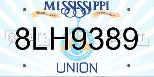 8LH9389 Mississippi License Plate