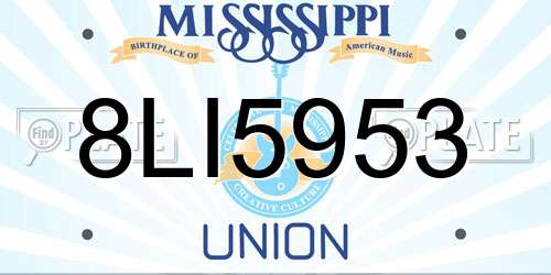 8LI5953 Mississippi License Plate