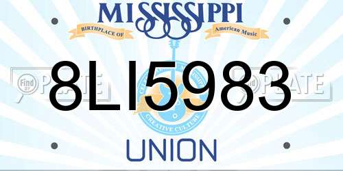 8LI5983 Mississippi License Plate