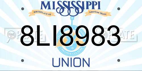 8LI8983 Mississippi License Plate