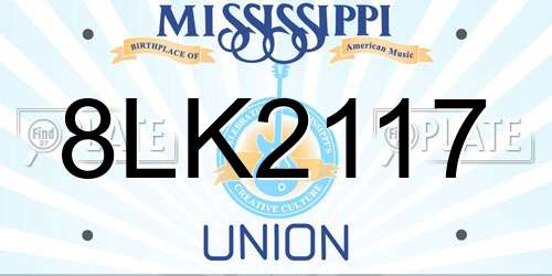 8LK2117 Mississippi License Plate