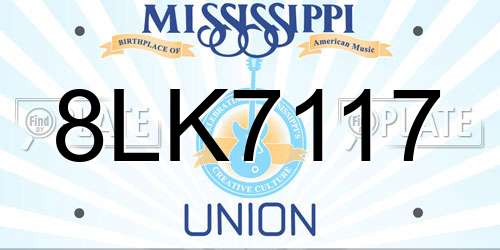 8LK7117 Mississippi License Plate