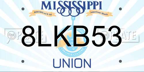8LKB53 Mississippi License Plate