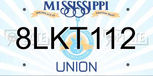 8LKT112 Mississippi License Plate