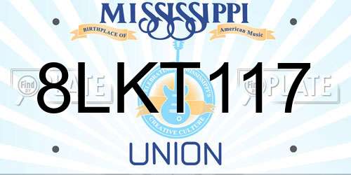 8LKT117 Mississippi License Plate