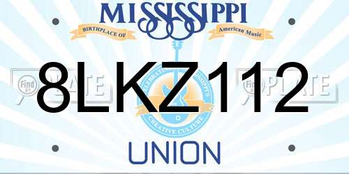 8LKZ112 Mississippi License Plate