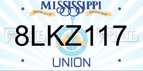 8LKZ117 Mississippi License Plate