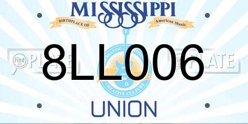 8LL006 Mississippi License Plate