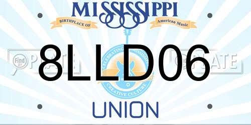 8LLD06 Mississippi License Plate