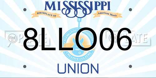 8LLO06 Mississippi License Plate