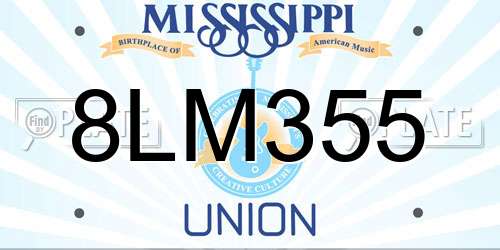 8LM355 Mississippi License Plate
