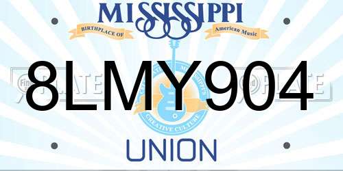 8LMY904 Mississippi License Plate
