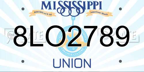 8LO2789 Mississippi License Plate