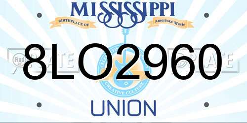 8LO2960 Mississippi License Plate