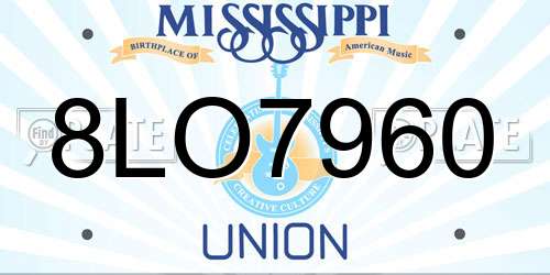 8LO7960 Mississippi License Plate