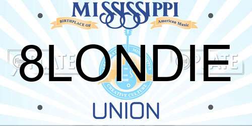 8LONDIE Mississippi License Plate