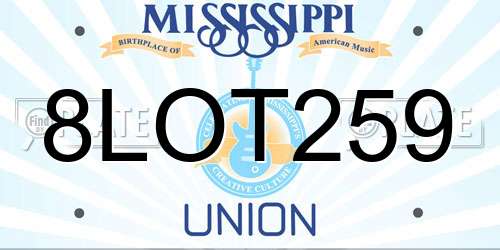 8LOT259 Mississippi License Plate
